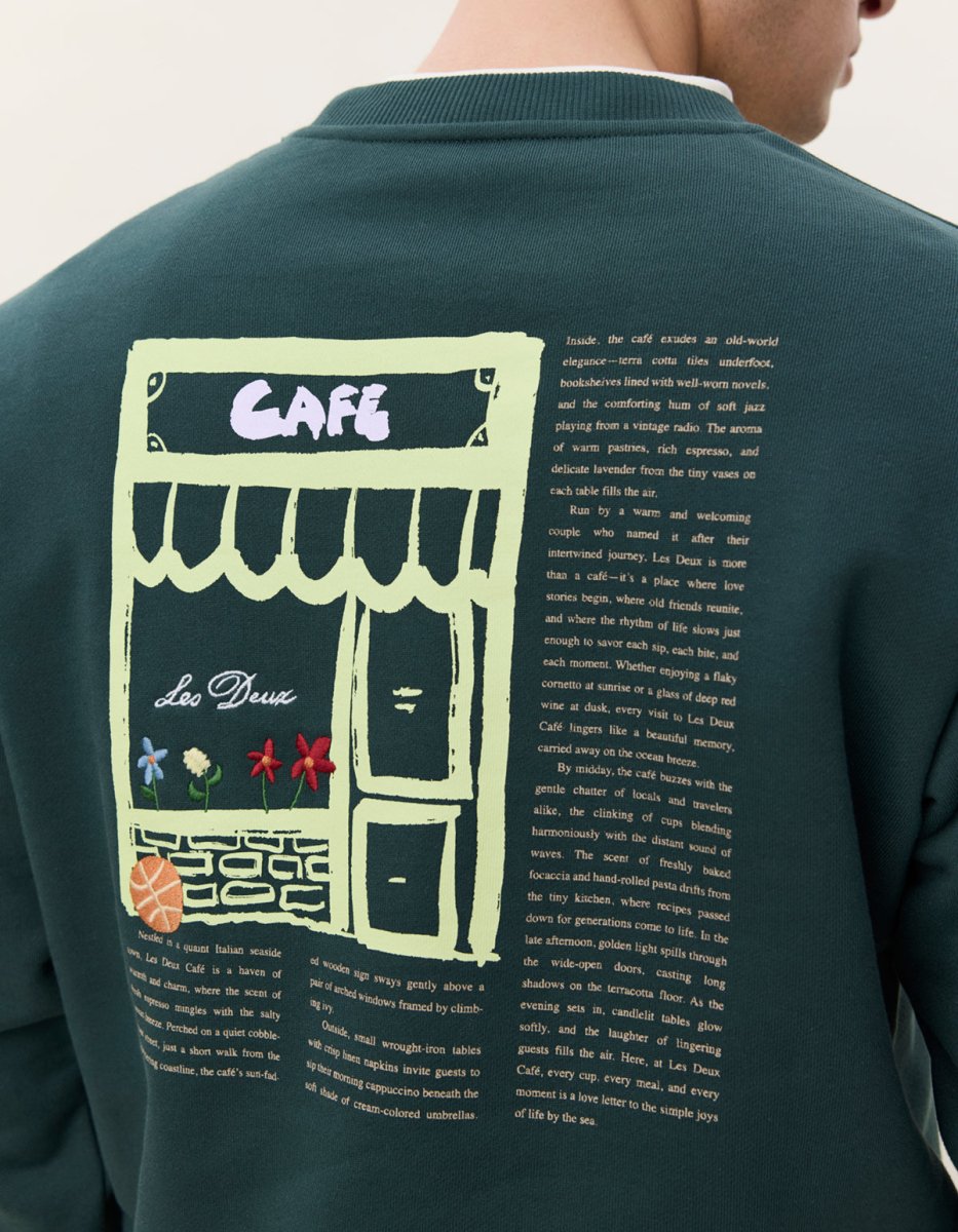 Les Deux Café Sweatshirt Regular in Grün für Herren