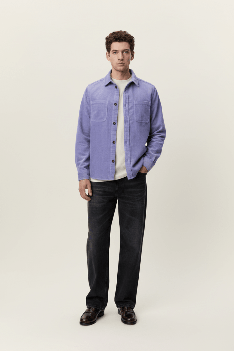 Les Deux Corduroy Overshirt Sweet Lavender Purple – Herren Cord-Overshirt