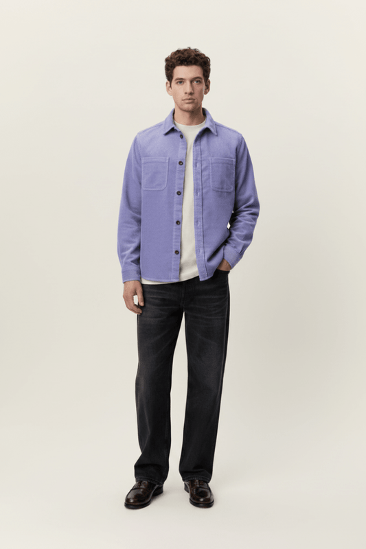 Les Deux Corduroy Overshirt Sweet Lavender Purple – Herren Cord-Overshirt