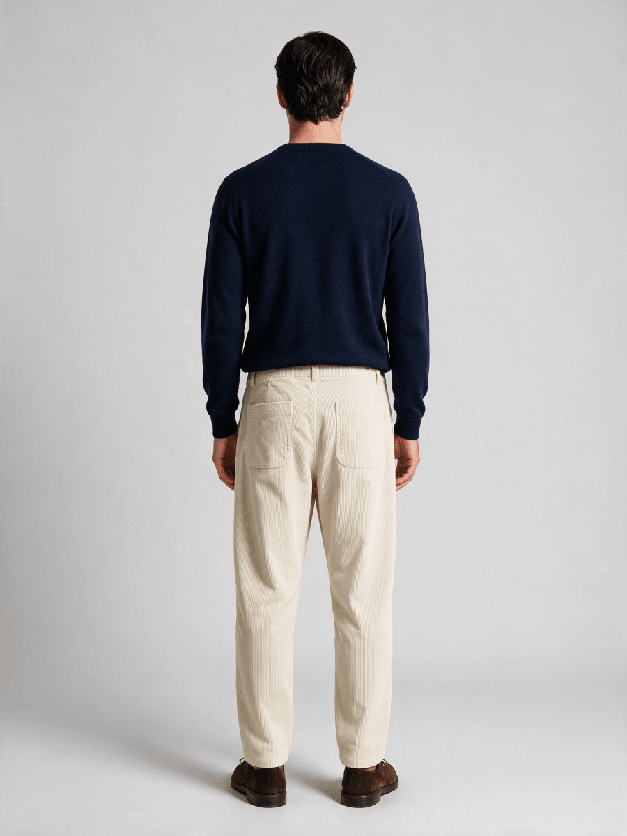 Les Deux Corduroy Tapered Pants Ivory – Herren Cordhose