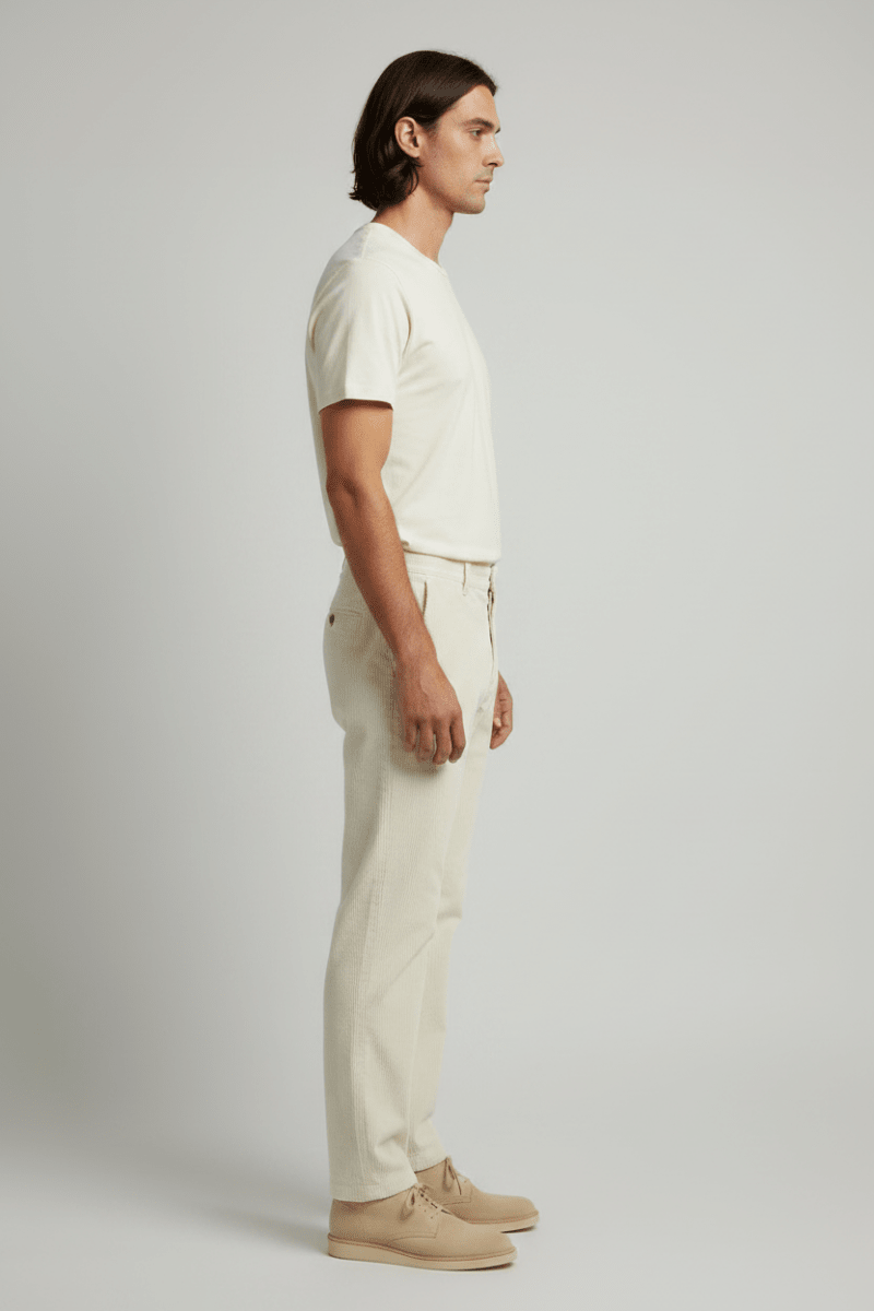 Les Deux Corduroy Tapered Pants Ivory – Herren Cordhose