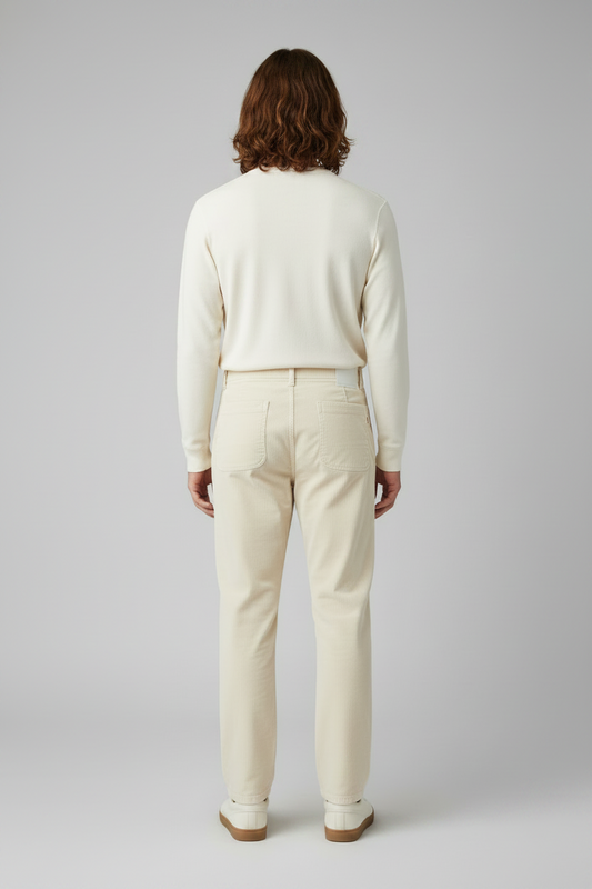Les Deux Corduroy Tapered Pants Ivory – Herren Cordhose