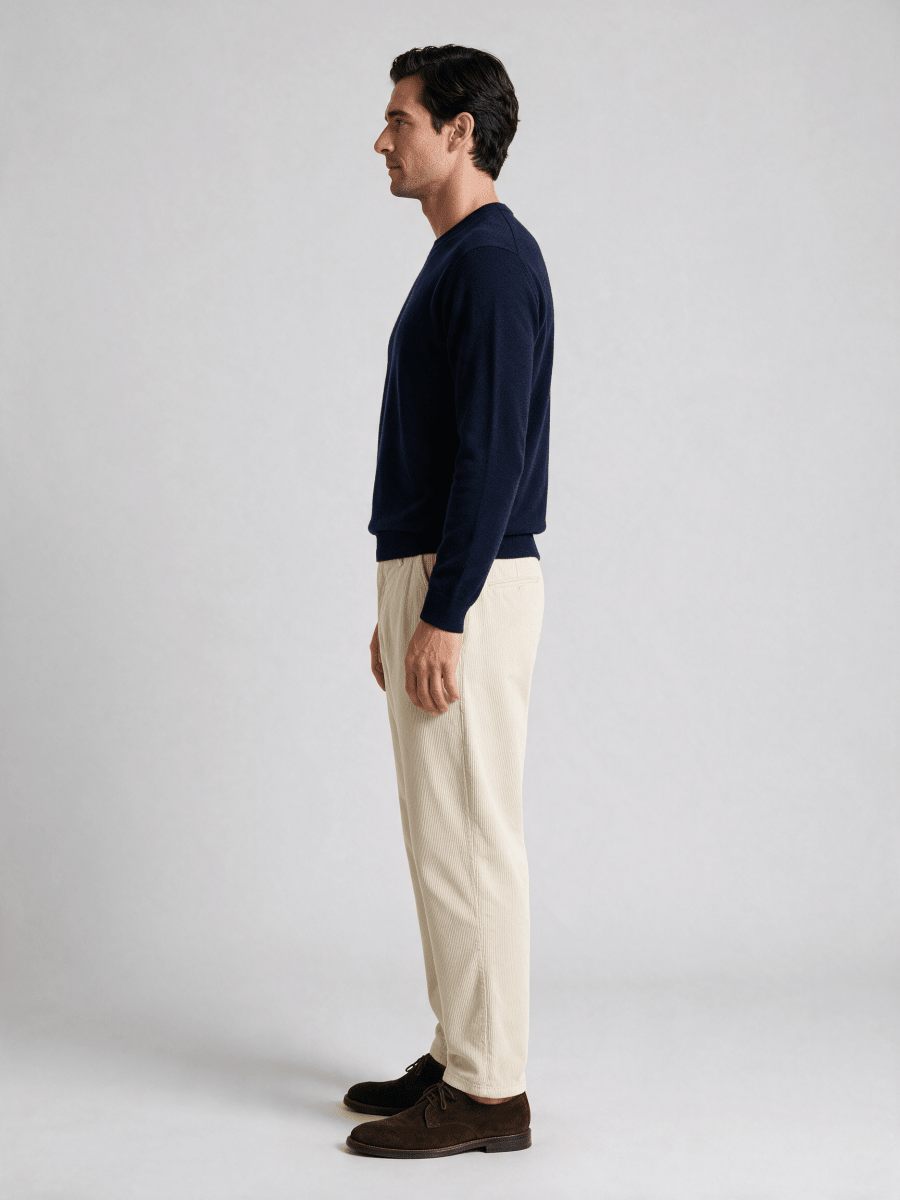 Les Deux Corduroy Tapered Pants Ivory – Herren Cordhose
