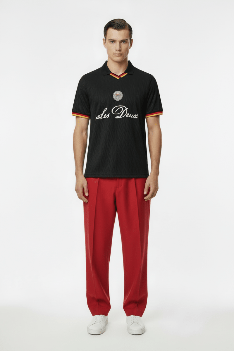Les Deux Deutschland Fußballtrikot T-Shirt Schwarz Herren