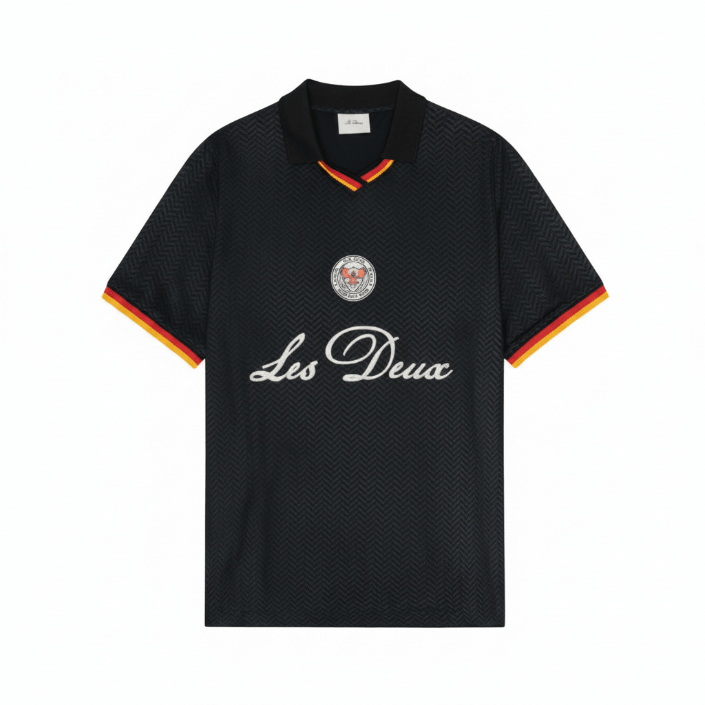 Les Deux Deutschland Fußballtrikot T-Shirt Schwarz Herren