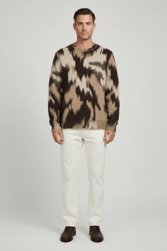 Les Deux Forrest Crewneck Knit Shopping Bag Braun – Herren Strickpullover