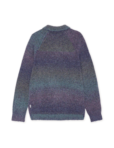 Les Deux Gradient Knitted Polo Spiced Plum Purple – Herren Strickpoloshirt