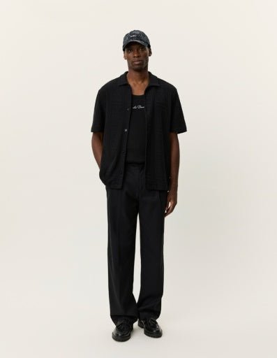 Les Deux Hector Pointelle SS Shirt in der Farbe BLACK