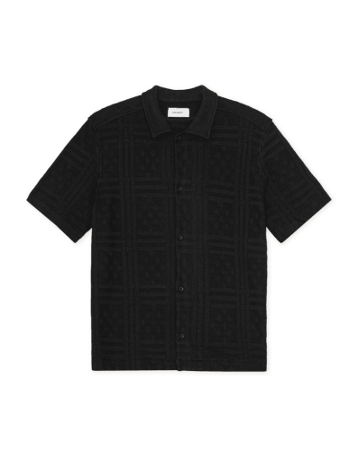Les Deux Hector Pointelle SS Shirt in der Farbe BLACK