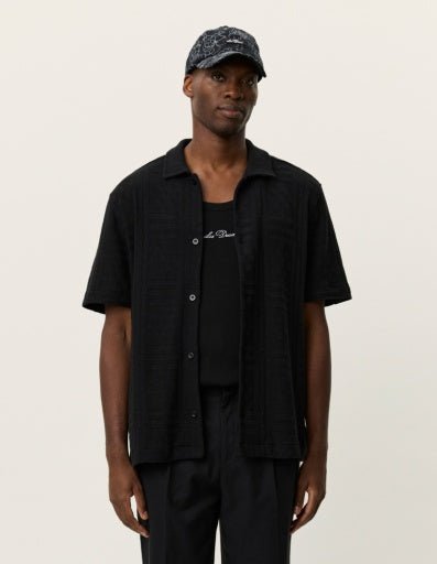 Les Deux Hector Pointelle SS Shirt in der Farbe BLACK