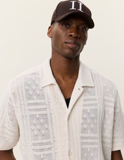 Les Deux Hector Pointelle SS Shirt in der Farbe EGGNOG WHITE