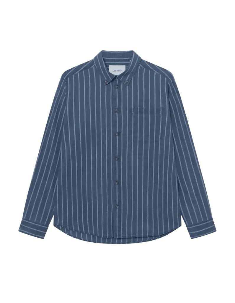 Les Deux Hemd Kash Indigo Stripe Shirt in der Farbe Denim Blue