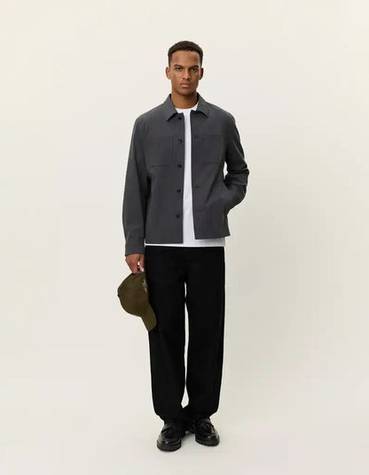 Les Deux Hybrid Jacke Marseille Textured in der Farbe Dark Grey Melange