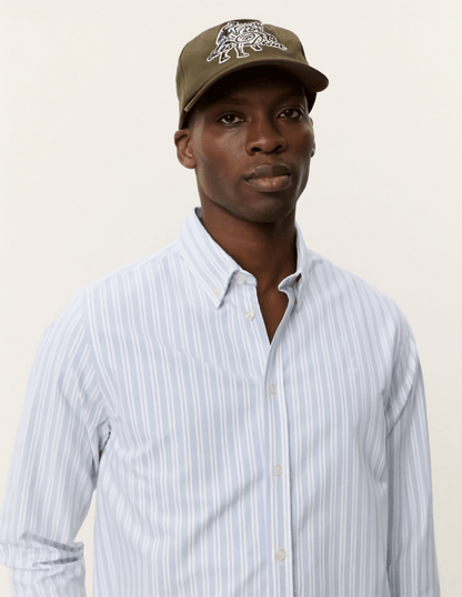 Les Deux Konrad Striped Oxford Shirt in der Farbe ALLURE