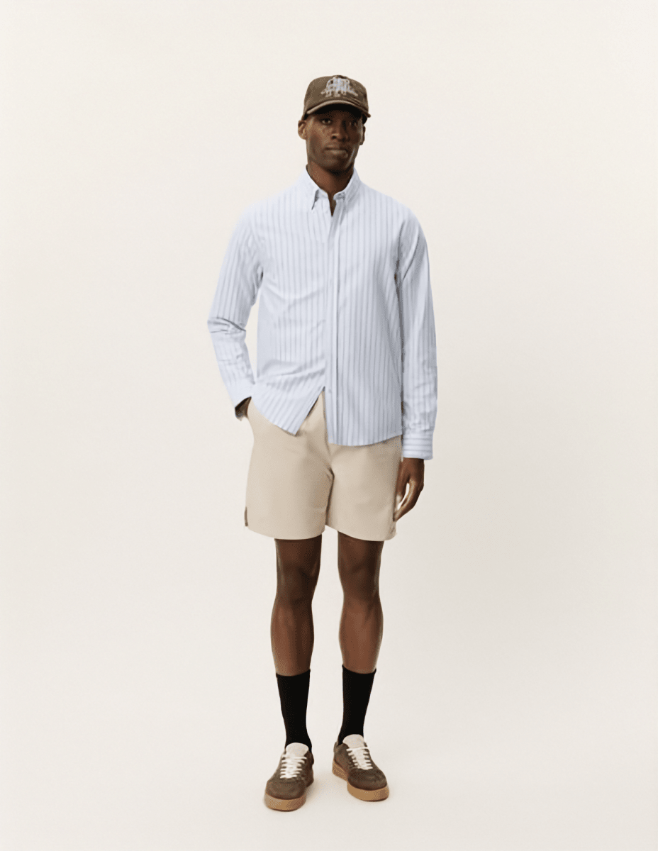 Les Deux Konrad Striped Oxford Shirt in der Farbe ALLURE