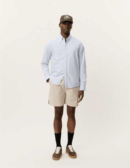 Les Deux Konrad Striped Oxford Shirt in der Farbe ALLURE