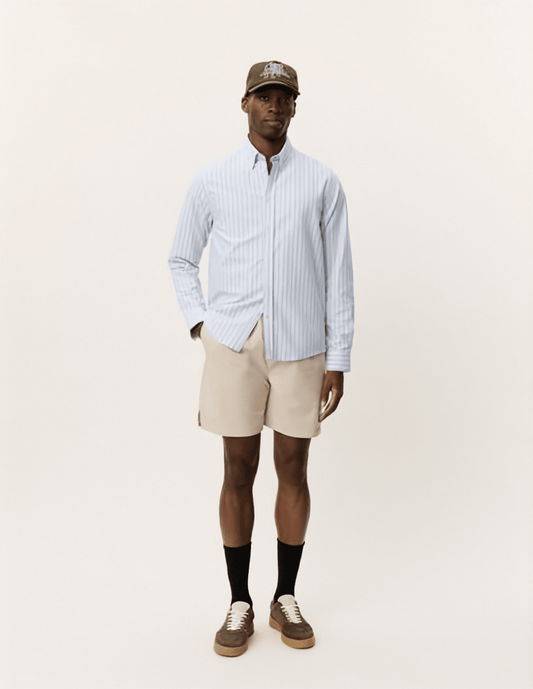 Les Deux Konrad Striped Oxford Shirt in der Farbe ALLURE