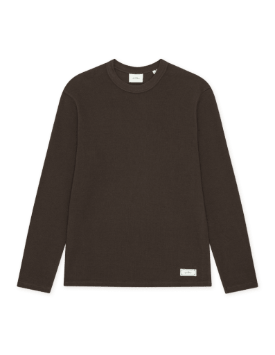 Les Deux Label Waffle LS T-Shirt Delicioso Brown – Herren Longsleeve