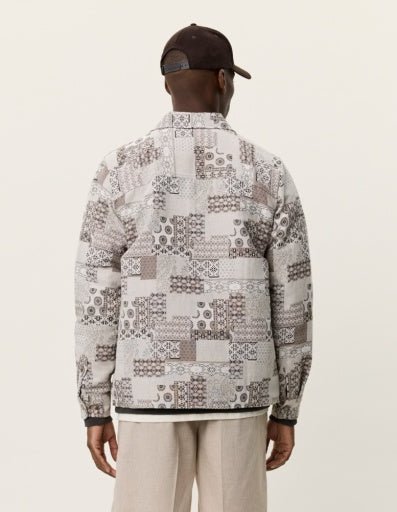 Les Deux Layton Patchwork Jacquard Overshirt in der Farbe LIGHT SAND