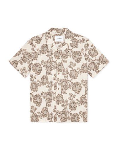 Les Deux Lesley Flower Jacquard SS Shirt in der Farbe IVORY