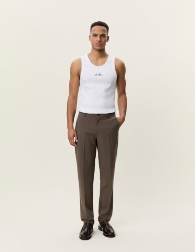 Les Deux Mini Check Reg Suit Pants Dark Sand – Herren Anzughose Karo