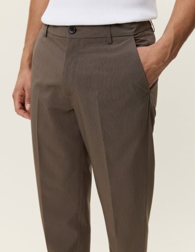Les Deux Mini Check Reg Suit Pants Dark Sand – Herren Anzughose Karo