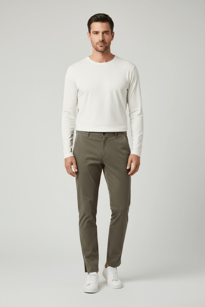 Les Deux Mini Check Reg Suit Pants Dark Sand – Herren Anzughose Karo
