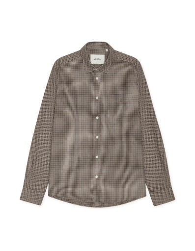 Les Deux Mini Check Soft Shirt Dark Sand – Herren Hemd