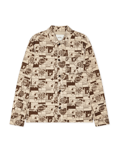 Les Deux NFL DET Jacquard Overshirt Dark Sand – Herren Overshirt