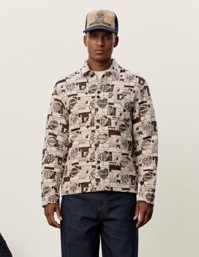 Les Deux NFL DET Jacquard Overshirt Dark Sand – Herren Overshirt