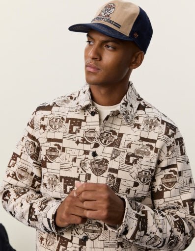 Les Deux NFL DET Jacquard Overshirt Dark Sand – Herren Overshirt