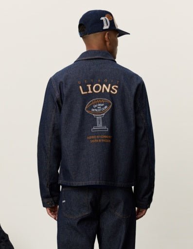 Les Deux NFL Football Denim Overshirt Dunkles Denimblau – Herren Overshirt