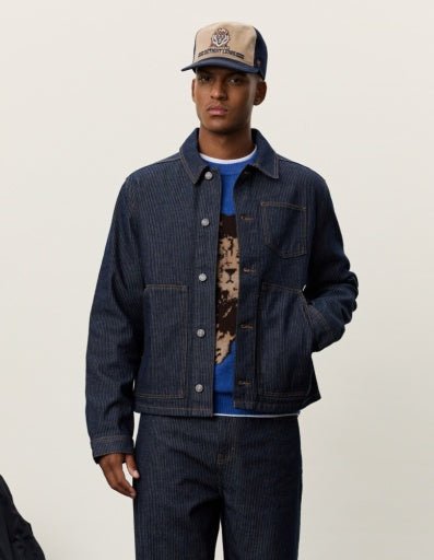 Les Deux NFL Football Denim Overshirt Dunkles Denimblau – Herren Overshirt
