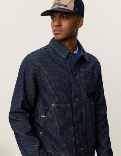 Les Deux NFL Football Denim Overshirt Dunkles Denimblau – Herren Overshirt