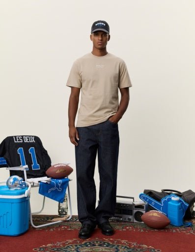 Les Deux NFL Helmet T-Shirt Dark Sand – Herren Shirt aus Bio-Baumwolle