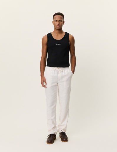 Les Deux Patrick Linen Pants in der Farbe EGGNOG WHITE