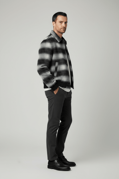 Les Deux Shadowcheck Varsity Jacket Black – Herren College-Jacke