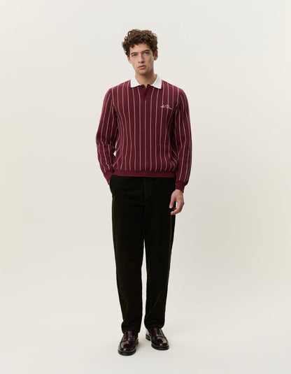 Les Deux Signature Knitted LS Polo Rot