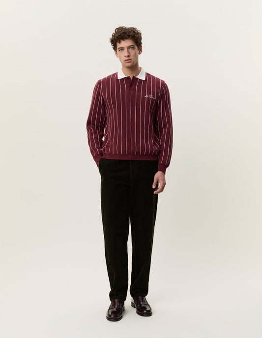 Les Deux Signature Knitted LS Polo Rot