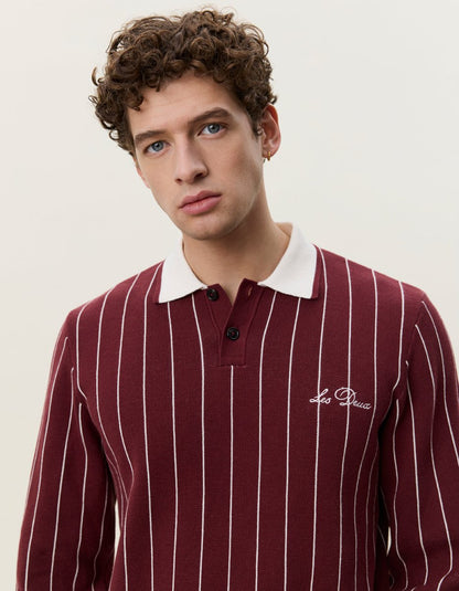 Les Deux Signature Knitted LS Polo Rot