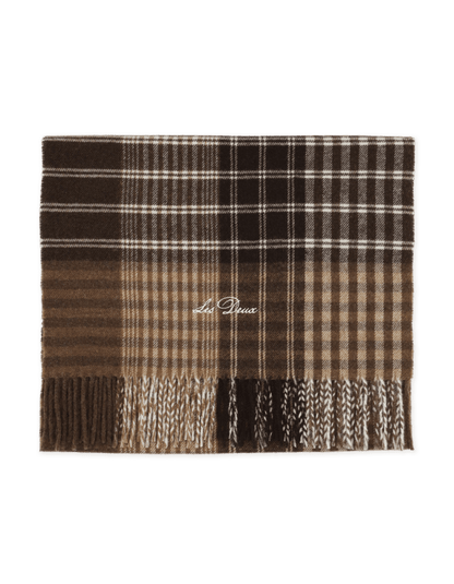 Les Deux Signature Patchwork Check Scarf Braun