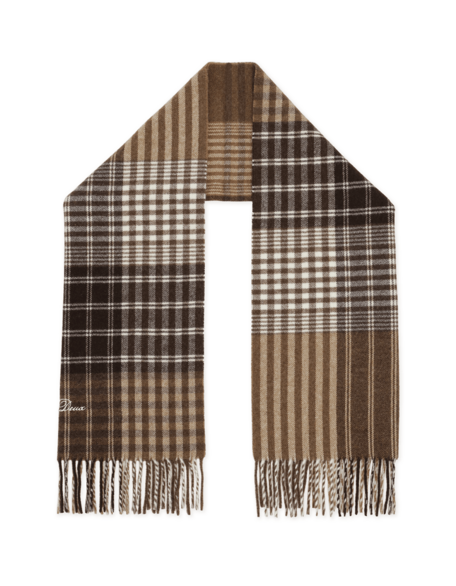 Les Deux Signature Patchwork Check Scarf Braun