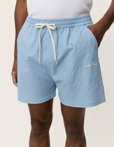 Les Deux Stan Stripe Seersucker Swim Shorts in der Farbe ALLURE