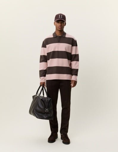 Les Deux Striped LS Polo Shirt Delicioso Brown – Herren Poloshirt
