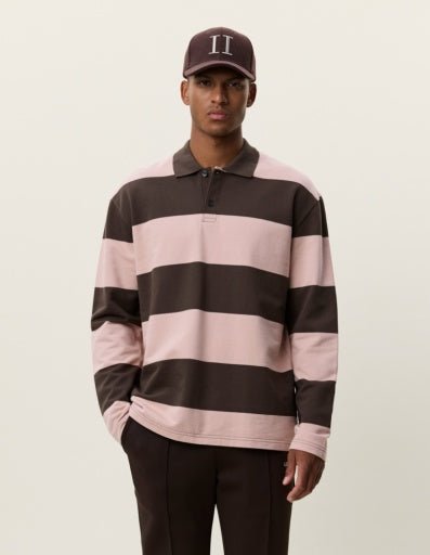Les Deux Striped LS Polo Shirt Delicioso Brown – Herren Poloshirt