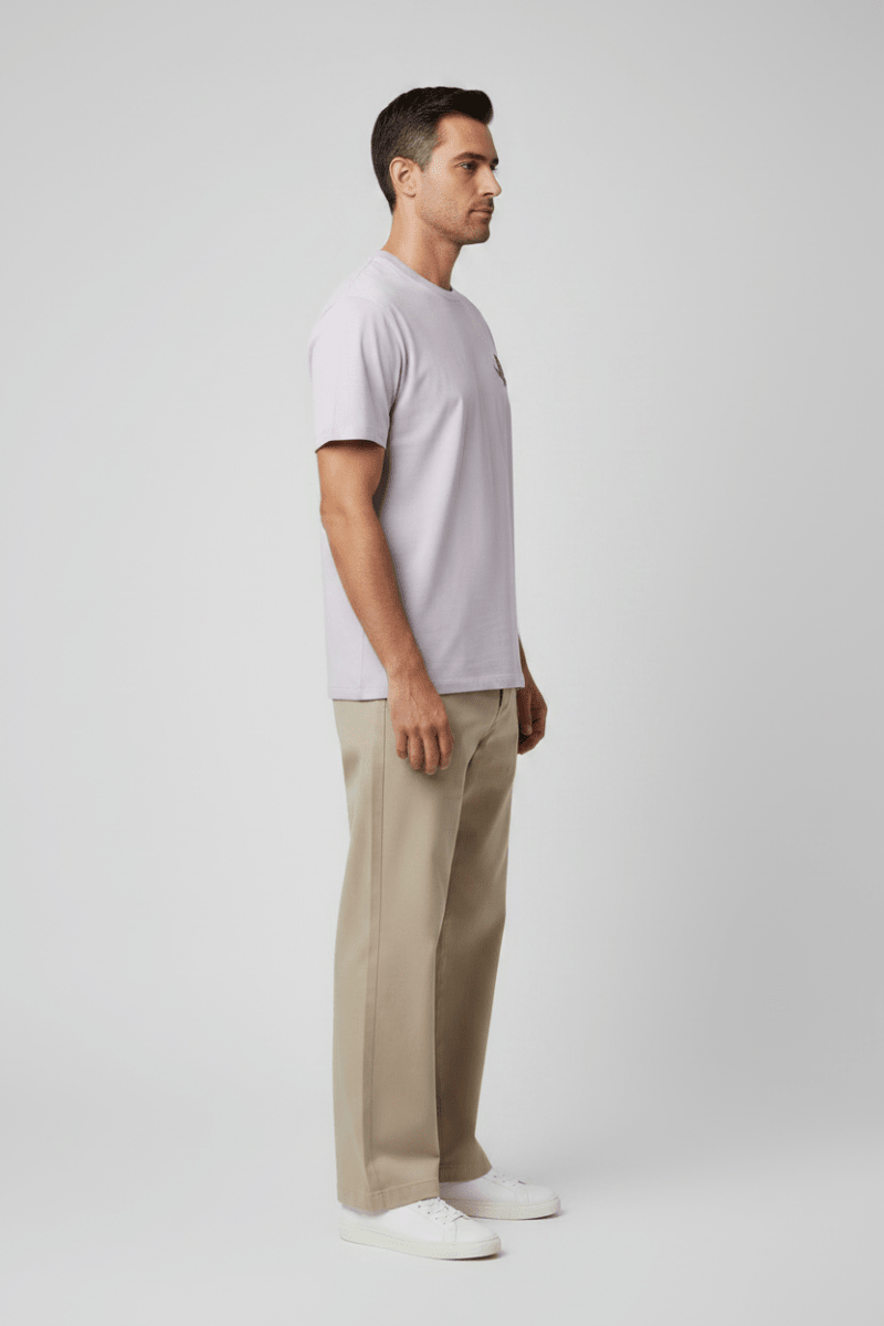 Les Deux T-Shirt Felipe in der Farbe Flieder mit Rosendruck