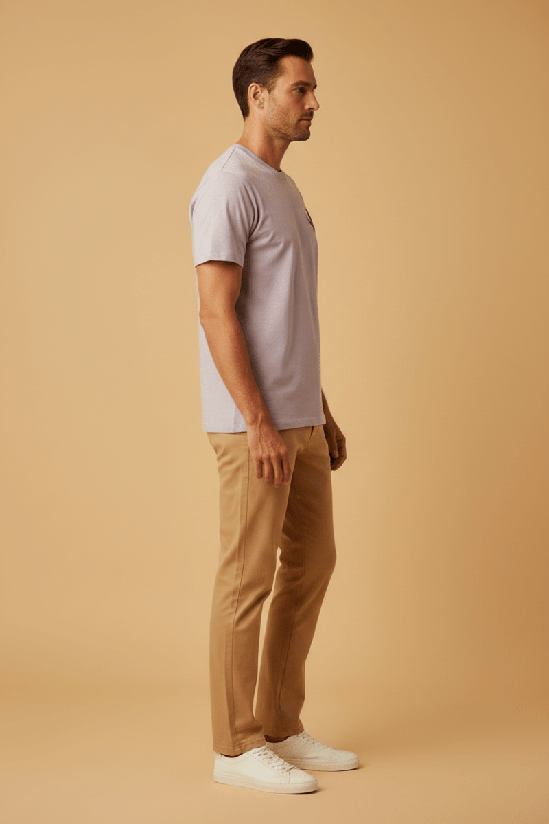 Les Deux T-Shirt Felipe in der Farbe Flieder mit Rosendruck
