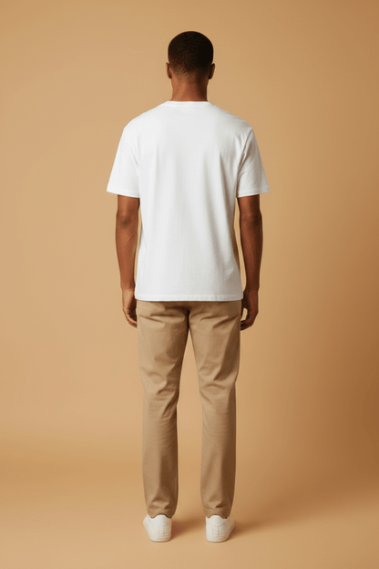 Les Deux T-Shirt Felipe in Weiß mit Rosendruck