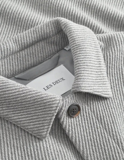 Les Deux Wolljacke Nash Twill in der Farbe Grey Melange