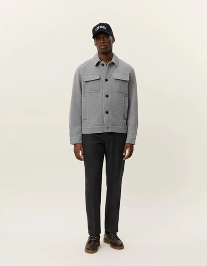 Les Deux Wolljacke Nash Twill in der Farbe Grey Melange